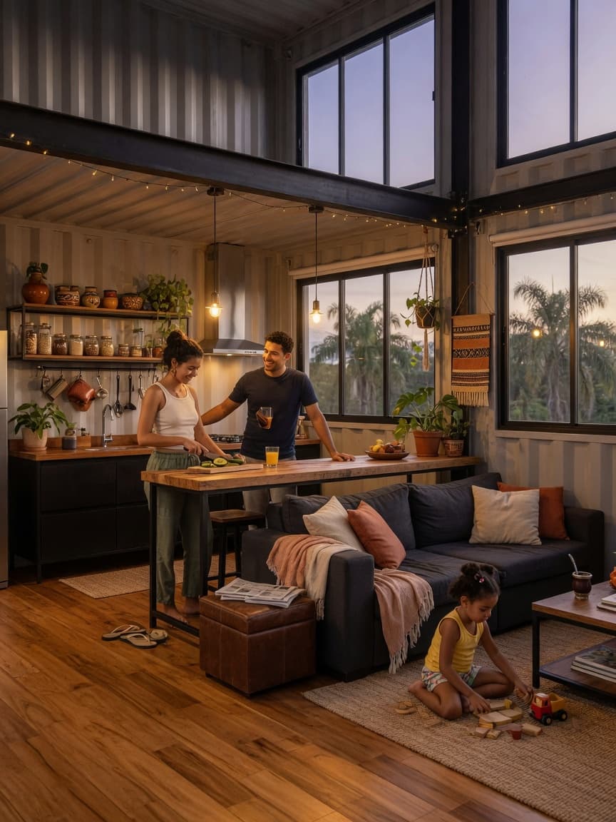 Interior de casa container
